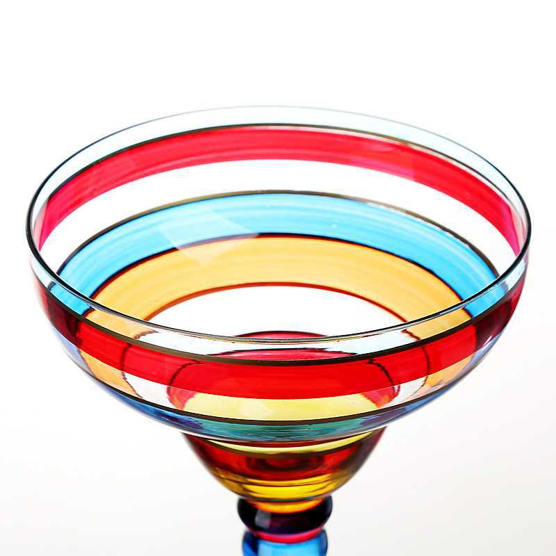 Auraz™ Artisan Margarita Glasses | Handblown Colorful Glassware