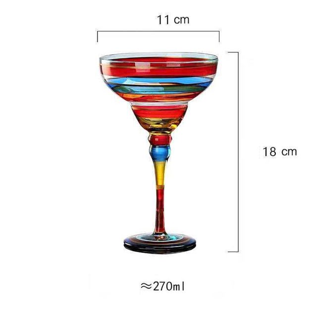 Auraz™ Artisan Margarita Glasses | Handblown Colorful Glassware