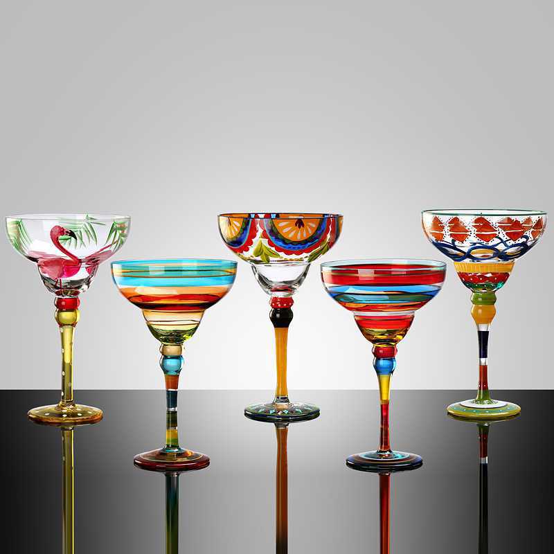 Auraz™ Artisan Margarita Glasses | Handblown Colorful Glassware