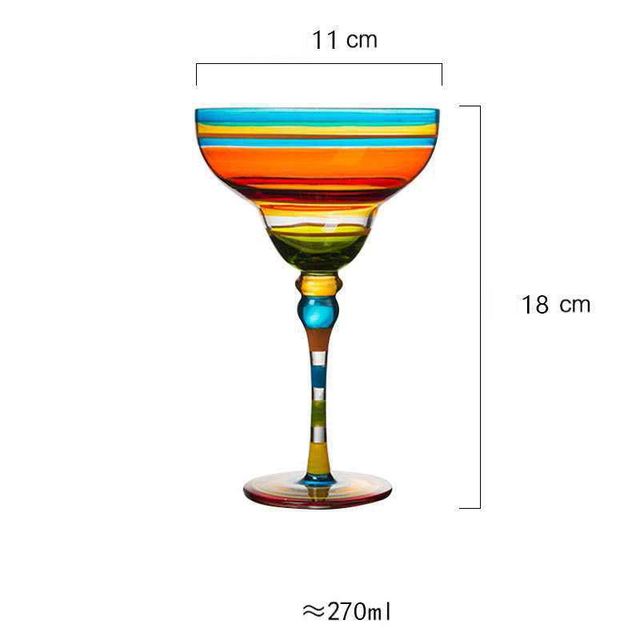 Auraz™ Artisan Margarita Glasses | Handblown Colorful Glassware