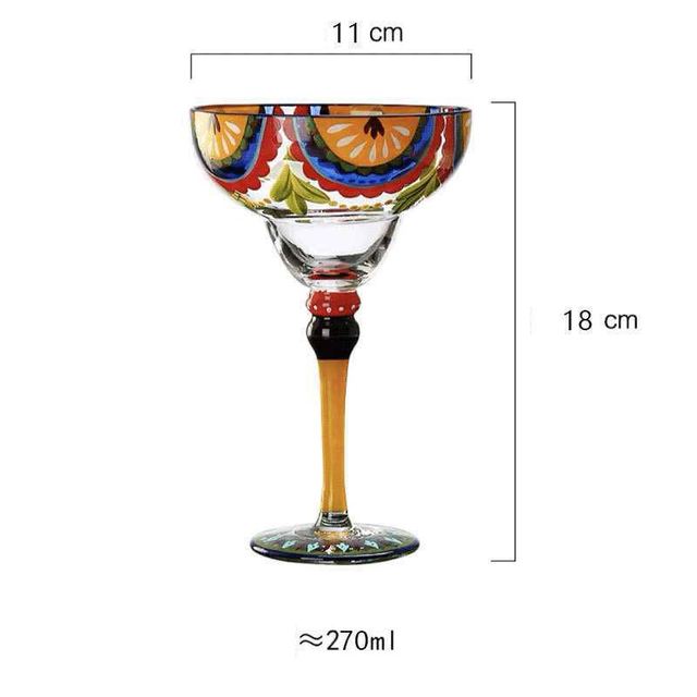 Auraz™ Artisan Margarita Glasses | Handblown Colorful Glassware