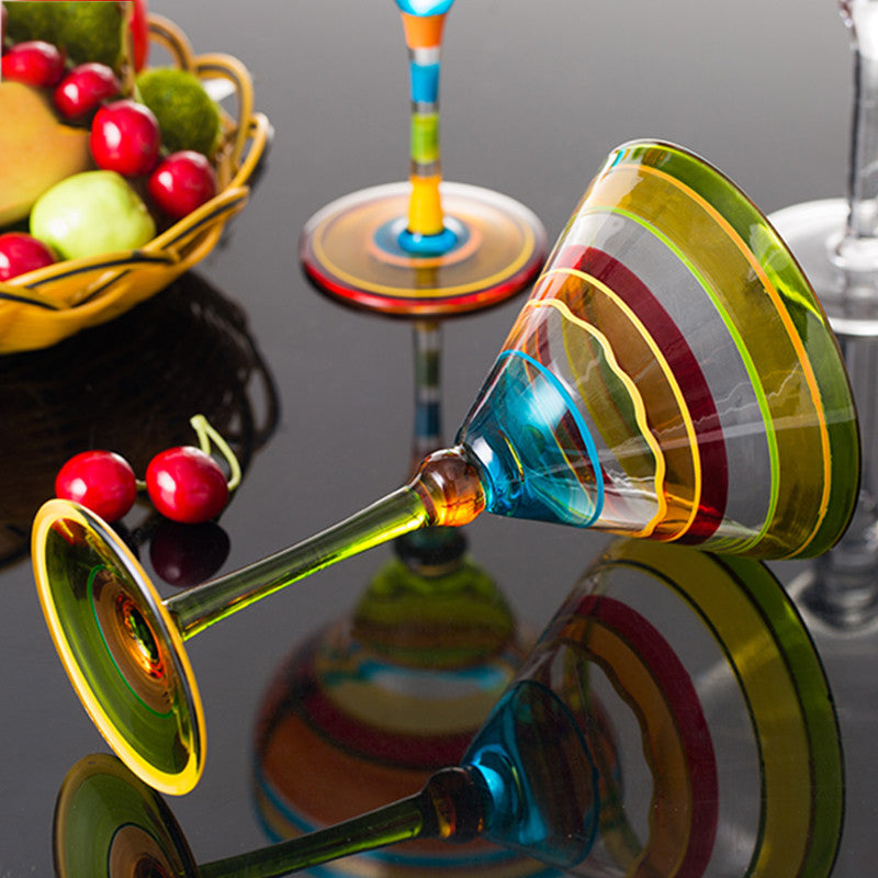 Auraz™ Artisan Margarita Glasses | Handblown Colorful Glassware