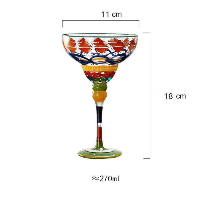 Auraz™ Artisan Margarita Glasses | Handblown Colorful Glassware