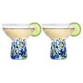 Auraz™ Hand-Blown Confetti Margarita Glasses (Set of 2)
